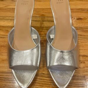 A New Day Metallic Silver Mules